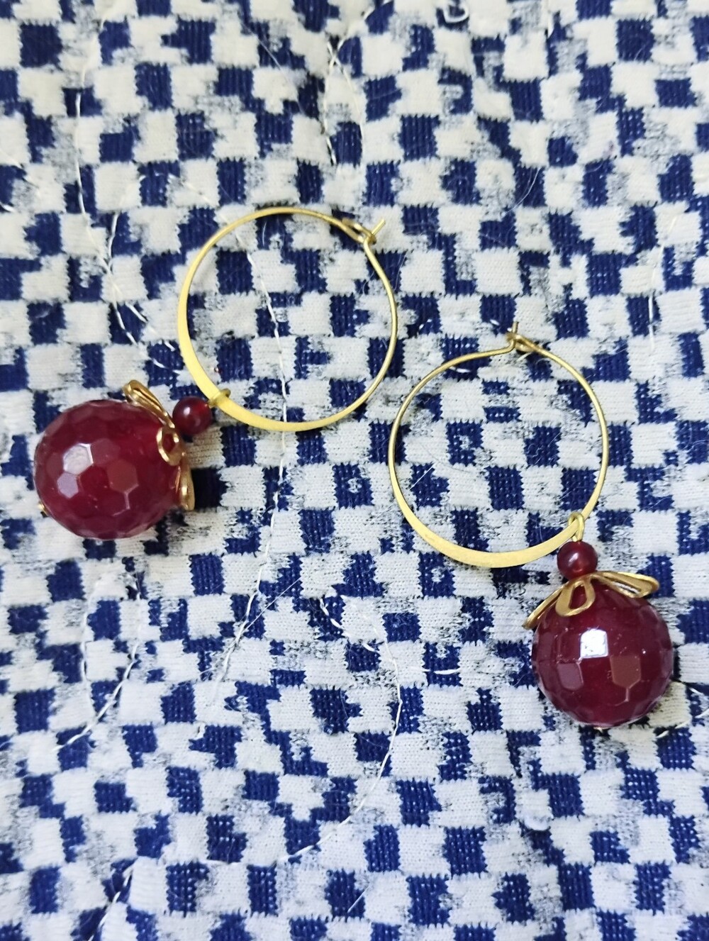 Ruby Blossom Handmade Charm Hoops - Picture 5 of 5